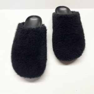 Jenni Kayne Shearling Moc Clog Black Size 37
